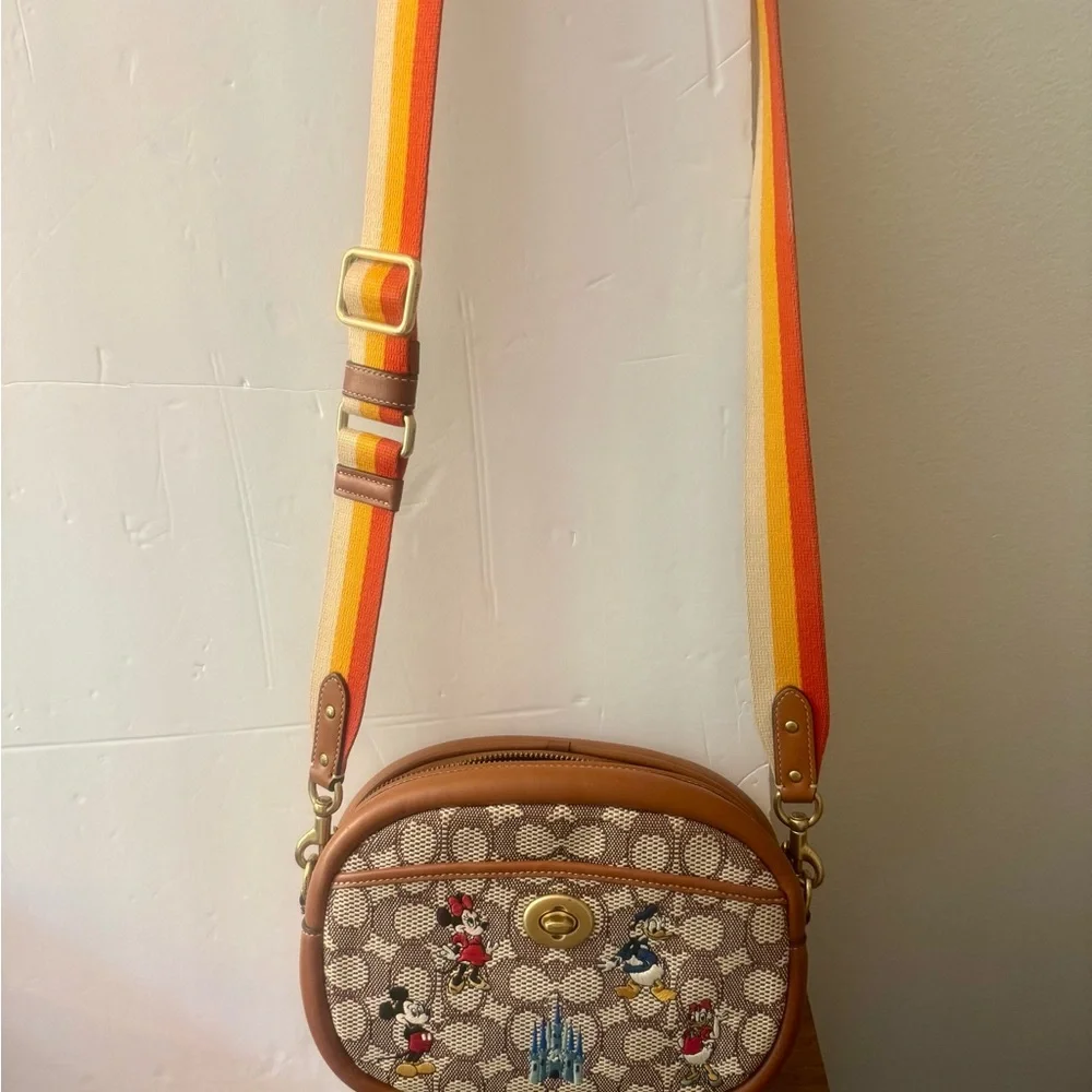 Coach Walt Disney World 50th Anniversary Camera Crossbody Bag Signature Jacquard